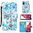 Handytasche Stand Schutzhülle Flip Leder Hülle Modisch Muster Y02B für Samsung Galaxy S20 FE 4G Hellblau