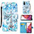 Handytasche Stand Schutzhülle Flip Leder Hülle Modisch Muster Y02B für Samsung Galaxy S20 FE 5G Hellblau