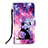 Handytasche Stand Schutzhülle Flip Leder Hülle Modisch Muster Y03B für Apple iPhone 13 Pro Max Violett