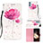 Handytasche Stand Schutzhülle Flip Leder Hülle Modisch Muster Y03B für Samsung Galaxy A15 4G Rosa