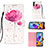 Handytasche Stand Schutzhülle Flip Leder Hülle Modisch Muster Y03B für Samsung Galaxy A21 Rosa