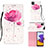 Handytasche Stand Schutzhülle Flip Leder Hülle Modisch Muster Y03B für Samsung Galaxy A22s 5G Rosa