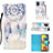 Handytasche Stand Schutzhülle Flip Leder Hülle Modisch Muster Y03B für Samsung Galaxy M40S Hellblau