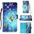 Handytasche Stand Schutzhülle Flip Leder Hülle Modisch Muster Y03B für Samsung Galaxy Note 20 5G Hellblau