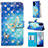 Handytasche Stand Schutzhülle Flip Leder Hülle Modisch Muster Y03B für Samsung Galaxy S20 5G Hellblau