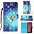 Handytasche Stand Schutzhülle Flip Leder Hülle Modisch Muster Y03B für Samsung Galaxy XCover 5 SM-G525F Hellblau