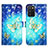 Handytasche Stand Schutzhülle Flip Leder Hülle Modisch Muster Y04B für Samsung Galaxy F02S SM-E025F Hellblau
