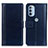 Handytasche Stand Schutzhülle Flip Leder Hülle N02P für Motorola Moto G41 Blau