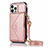 Handytasche Stand Schutzhülle Flip Leder Hülle N03 für Apple iPhone 12 Pro Max Rosegold