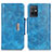 Handytasche Stand Schutzhülle Flip Leder Hülle N04P für Vivo Y55s 5G Hellblau
