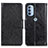 Handytasche Stand Schutzhülle Flip Leder Hülle N05P für Motorola Moto G31 Schwarz
