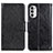 Handytasche Stand Schutzhülle Flip Leder Hülle N05P für Motorola Moto G82 5G Schwarz