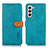 Handytasche Stand Schutzhülle Flip Leder Hülle N07P für Samsung Galaxy S21 5G Cyan