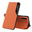 Handytasche Stand Schutzhülle Flip Leder Hülle QH1 für Samsung Galaxy A50 Orange