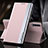 Handytasche Stand Schutzhülle Flip Leder Hülle QH3 für Samsung Galaxy A70 Rosegold