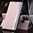 Handytasche Stand Schutzhülle Flip Leder Hülle QH3 für Samsung Galaxy M21s Rosegold