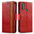 Handytasche Stand Schutzhülle Flip Leder Hülle S02D für Motorola Moto E20 Rot