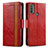 Handytasche Stand Schutzhülle Flip Leder Hülle S02D für Motorola Moto E30 Rot