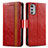 Handytasche Stand Schutzhülle Flip Leder Hülle S02D für Motorola Moto E32 Rot