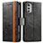Handytasche Stand Schutzhülle Flip Leder Hülle S02D für Motorola Moto E32s