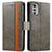 Handytasche Stand Schutzhülle Flip Leder Hülle S02D für Motorola Moto E32s Grau
