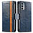 Handytasche Stand Schutzhülle Flip Leder Hülle S02D für Motorola Moto Edge Lite 5G Blau