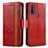 Handytasche Stand Schutzhülle Flip Leder Hülle S02D für Motorola Moto G Pure Rot