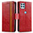 Handytasche Stand Schutzhülle Flip Leder Hülle S02D für Motorola Moto G100 5G Rot