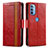Handytasche Stand Schutzhülle Flip Leder Hülle S02D für Motorola Moto G41 Rot