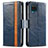Handytasche Stand Schutzhülle Flip Leder Hülle S02D für Samsung Galaxy A12 5G Blau