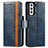 Handytasche Stand Schutzhülle Flip Leder Hülle S02D für Samsung Galaxy S21 5G Blau
