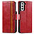 Handytasche Stand Schutzhülle Flip Leder Hülle S02D für Samsung Galaxy S21 Plus 5G Rot