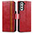 Handytasche Stand Schutzhülle Flip Leder Hülle S02D für Samsung Galaxy S23 Plus 5G Rot