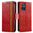 Handytasche Stand Schutzhülle Flip Leder Hülle S02D für Vivo T1 5G India Rot