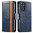 Handytasche Stand Schutzhülle Flip Leder Hülle S02D für Xiaomi Redmi Note 11 Pro 5G Blau