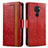 Handytasche Stand Schutzhülle Flip Leder Hülle S02D für Xiaomi Redmi Note 9 Rot