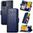 Handytasche Stand Schutzhülle Flip Leder Hülle S03D für Samsung Galaxy A03 Blau