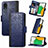 Handytasche Stand Schutzhülle Flip Leder Hülle S03D für Samsung Galaxy A03 Core Blau