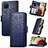 Handytasche Stand Schutzhülle Flip Leder Hülle S03D für Samsung Galaxy A12 5G Blau