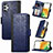 Handytasche Stand Schutzhülle Flip Leder Hülle S03D für Samsung Galaxy A13 4G Blau