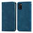 Handytasche Stand Schutzhülle Flip Leder Hülle S04D für Samsung Galaxy A41 Blau