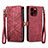 Handytasche Stand Schutzhülle Flip Leder Hülle S05D für Apple iPhone 13 Pro Rot