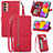 Handytasche Stand Schutzhülle Flip Leder Hülle S05D für Samsung Galaxy M13 4G Rot