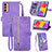 Handytasche Stand Schutzhülle Flip Leder Hülle S05D für Samsung Galaxy M13 4G Violett