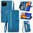 Handytasche Stand Schutzhülle Flip Leder Hülle S06D für Huawei Enjoy 50z Blau