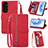 Handytasche Stand Schutzhülle Flip Leder Hülle S06D für Huawei Honor 90 Lite 5G Rot