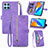 Handytasche Stand Schutzhülle Flip Leder Hülle S06D für Huawei Honor X6 5G Violett