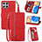 Handytasche Stand Schutzhülle Flip Leder Hülle S06D für Huawei Honor X8 4G Rot