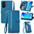 Handytasche Stand Schutzhülle Flip Leder Hülle S06D für Huawei Nova Y70 Blau