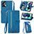 Handytasche Stand Schutzhülle Flip Leder Hülle S06D für Motorola Moto G13 Blau